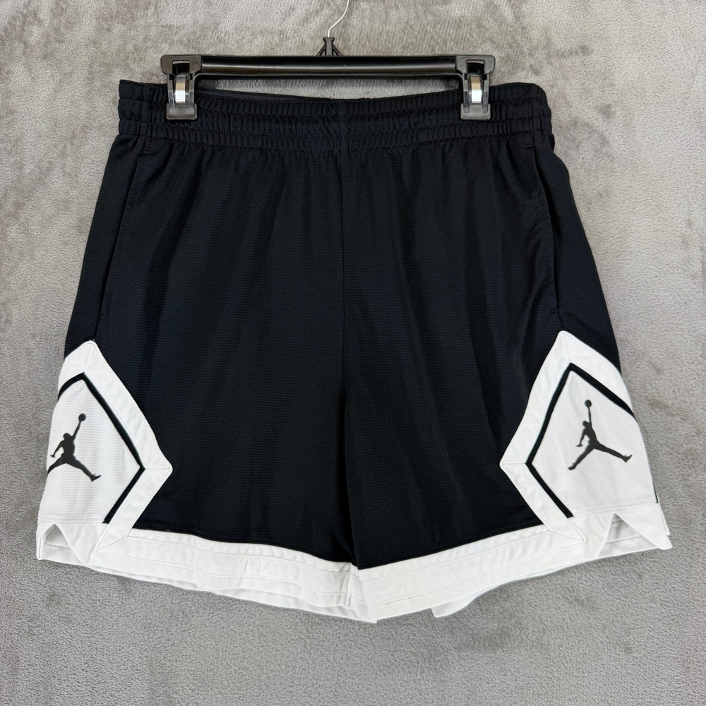 Jordan Sport Diamond Basketball Shorts Black White FB4588-010 Womens Large
